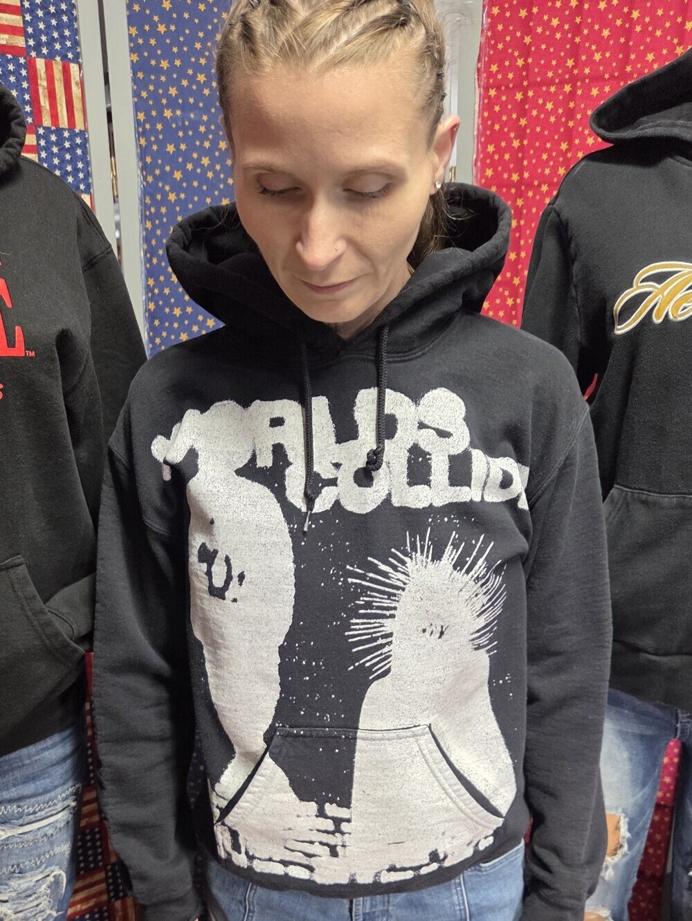 TikToc Black Graphic Hooded Sweater - Unbranded